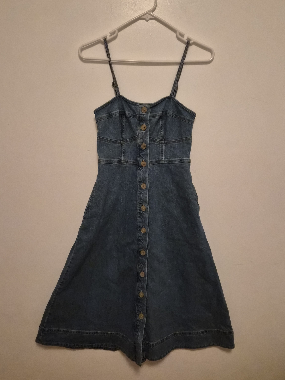 Universal Thread Blue Denim Button-Front Midi Dress